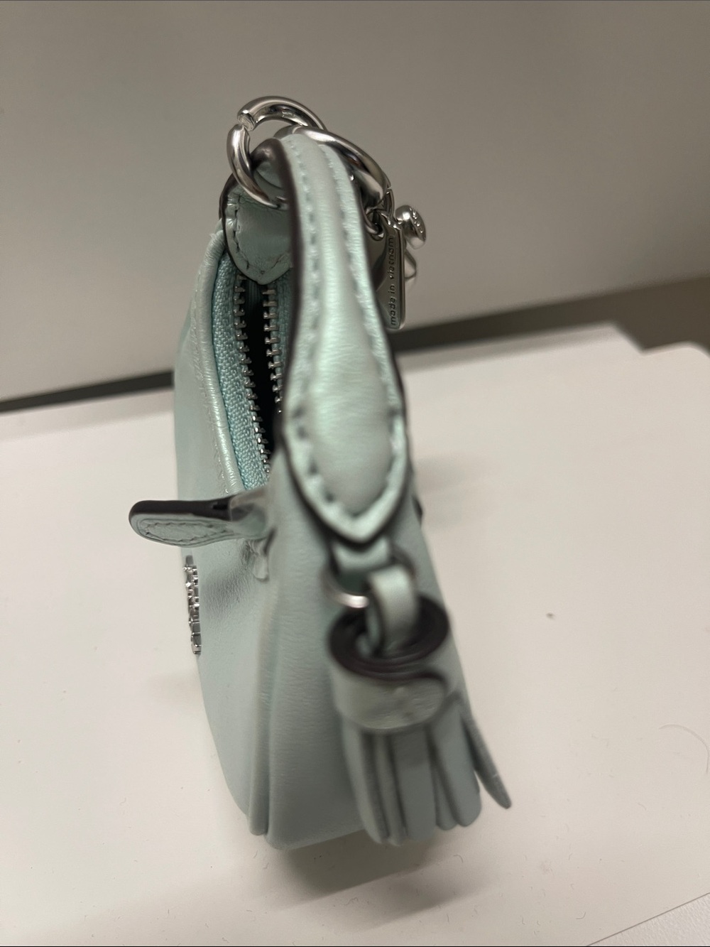 Coach Mini Carmen Crescent Keychain Bag - Mint iridescent - Picture 5 of 6